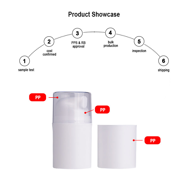 pink airless pump bottle product show