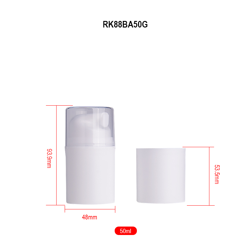 pink airless pump bottle detail
